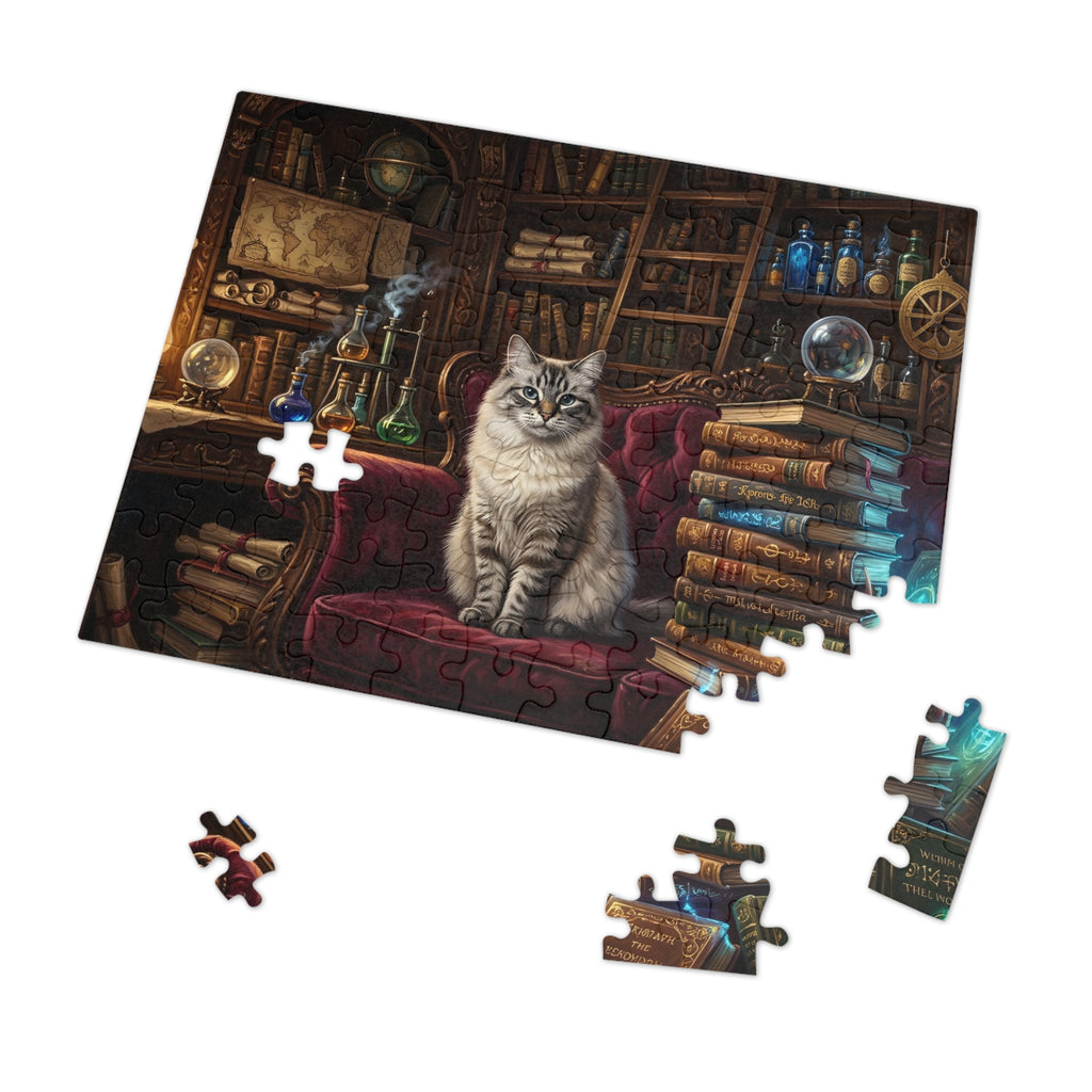 Seal Lynx Point Ragdoll Vintage Library Spellbooks Jigsaw Puzzle