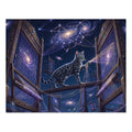 Silver Bengal Cat Cosmic Loom Tapestry Jigsaw Puzzle