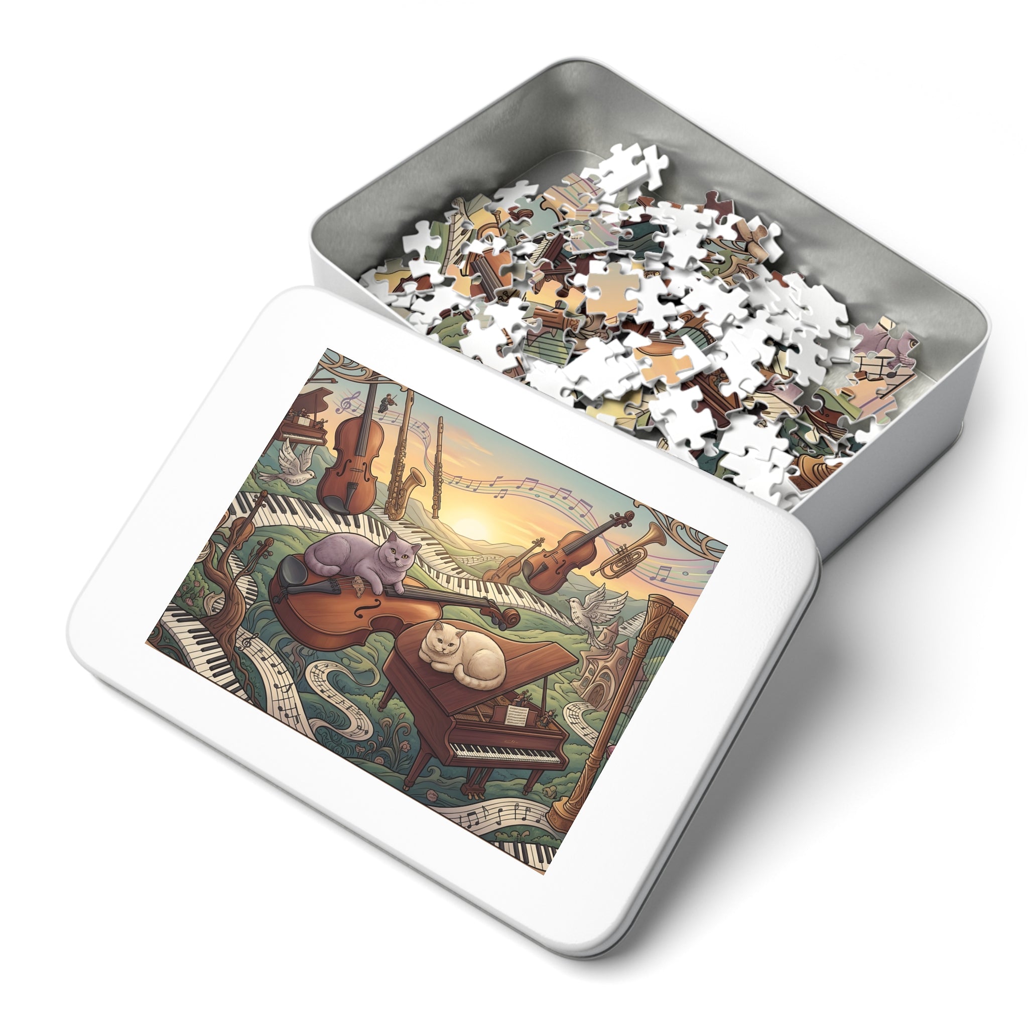British Shorthair Cat Surreal Musical Symphony Jigsaw Puzzle