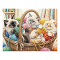 Seal, Blue, and Flame Point Ragdoll Kittens Yarn Basket Jigsaw Puzzle