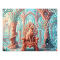 Sphynx Cat Coral Throne Fantasy Forest Jigsaw Puzzle