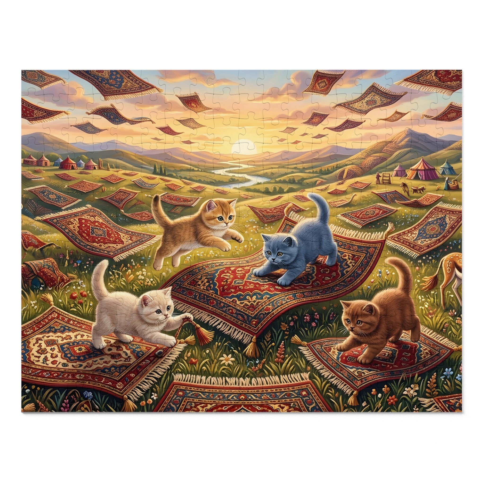 British Shorthair Kitten Magic Flying Carpet Valley Jigsaw Puzzle