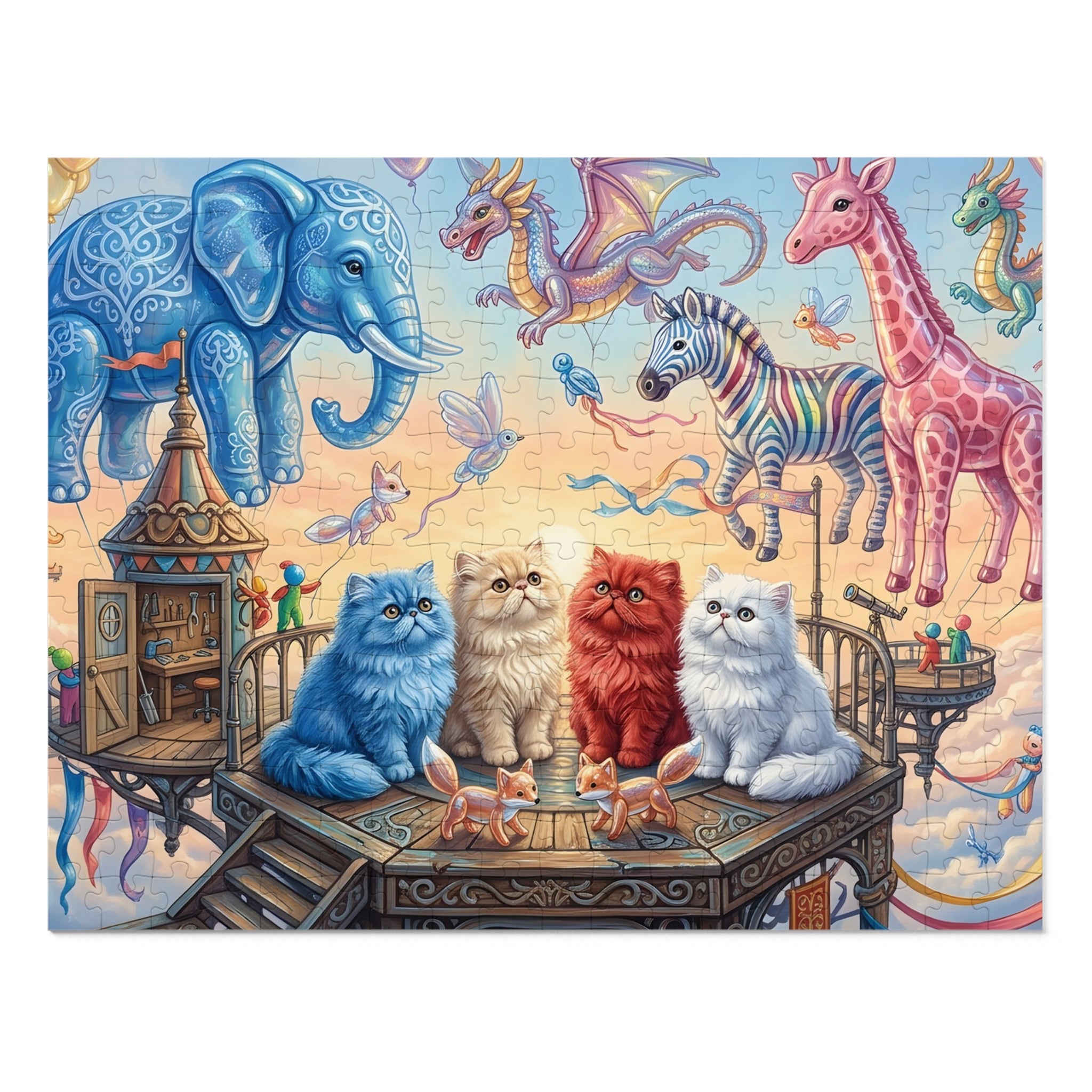 Persian Kitten Sky Parade Lookout Jigsaw Puzzle