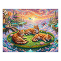 Orange Tabby American Shorthair Dragonfly Lily Pad Palace Jigsaw Puzzle