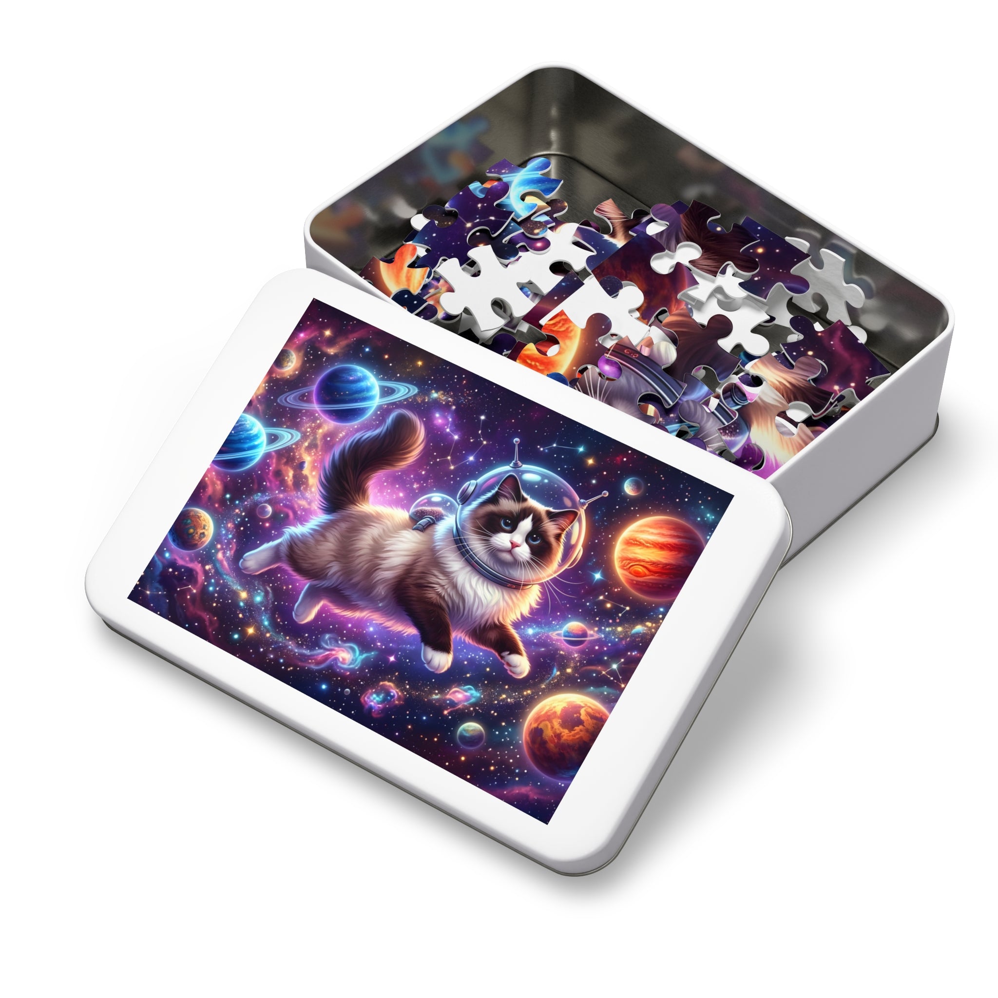 Seal Bicolor Ragdoll Astronaut Outer Space Jigsaw Puzzle