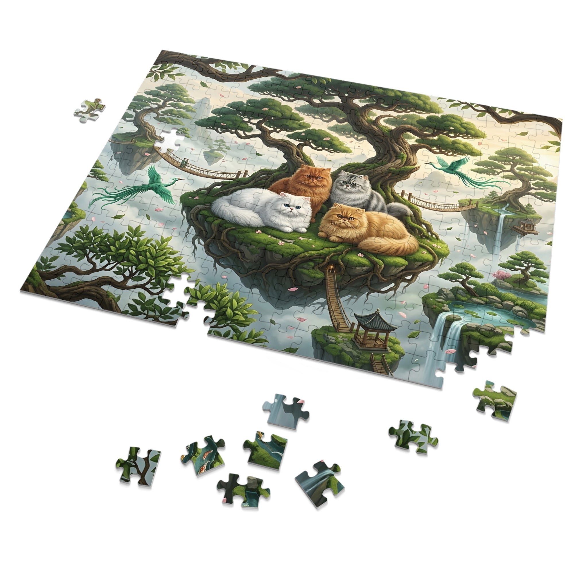 Persian Cat Floating Bonsai Island Sky Garden Jigsaw Puzzle