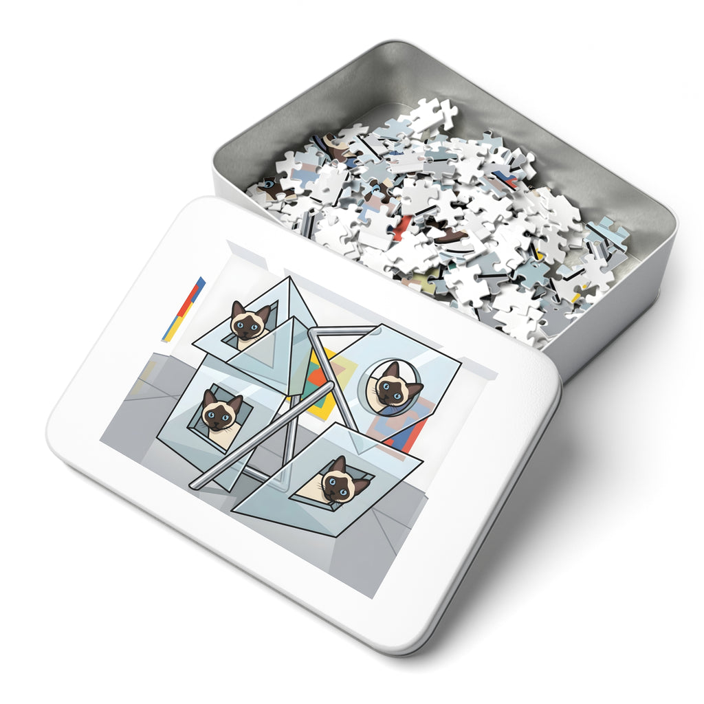 Seal Point Siamese Modern Art Gallery Jigsaw Puzzle
