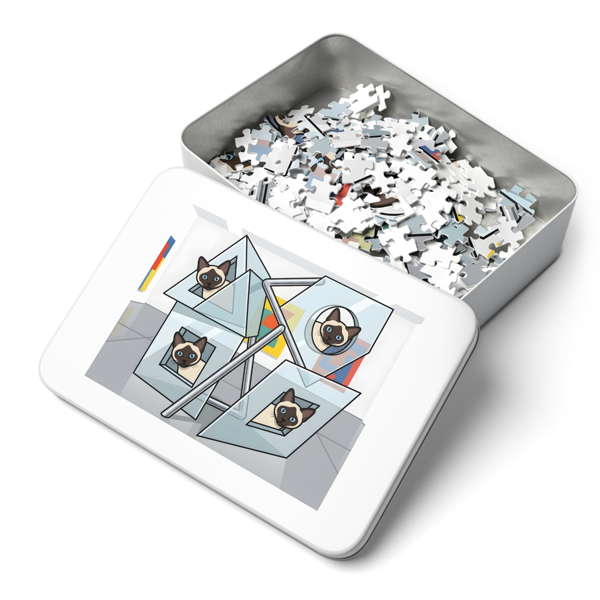 Seal Point Siamese Modern Art Gallery Jigsaw Puzzle