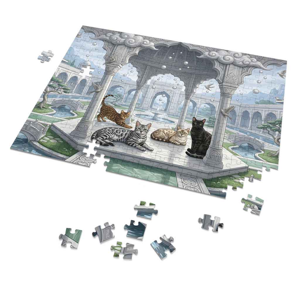 Bengal Cat Marble Pavilion Sanctuary Jigsaw Puzzle