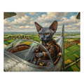 Grey Sphynx Vintage Airplane Pilot Jigsaw Puzzle