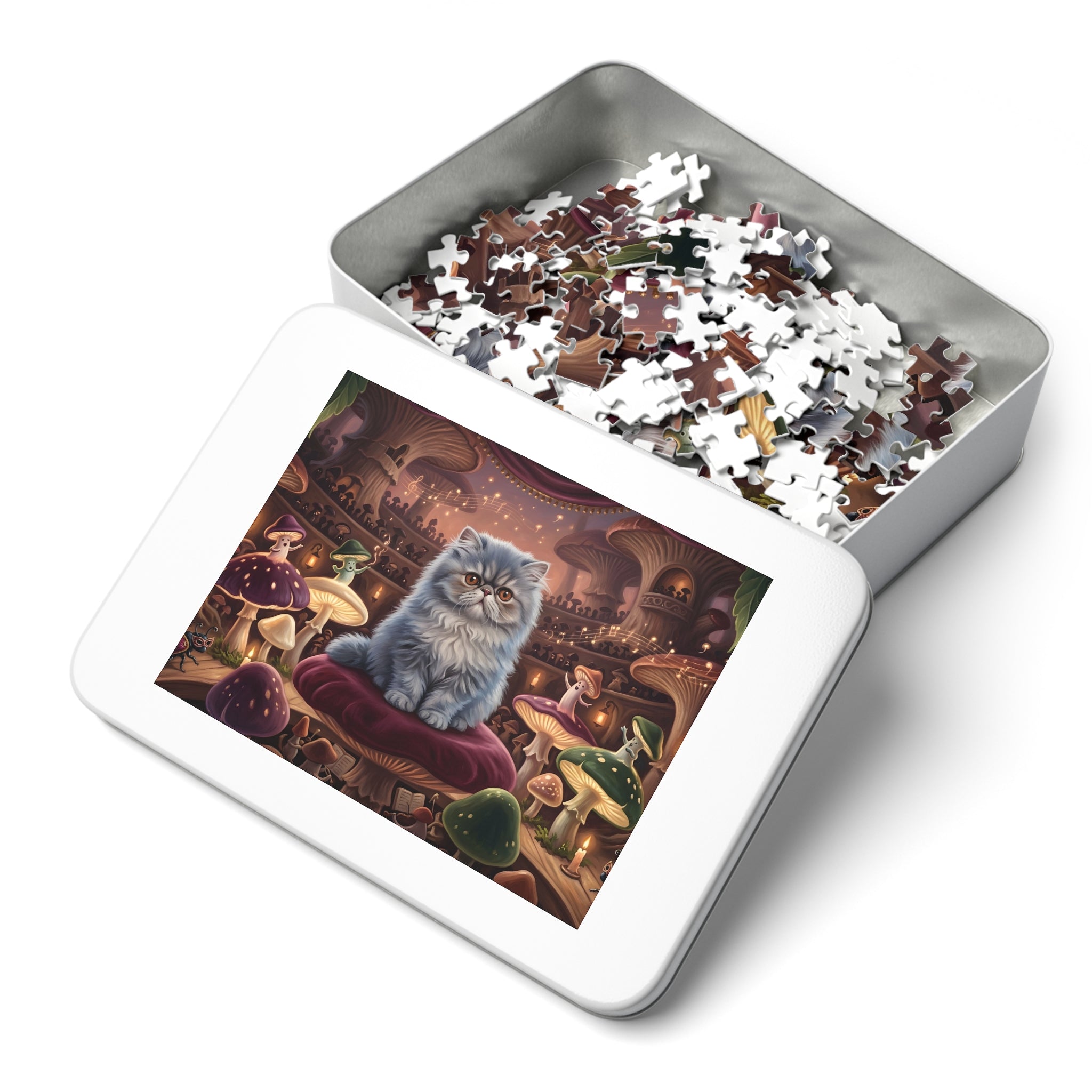 Persian Kitten Enchanted Mushroom Amphitheater Jigsaw Puzzle