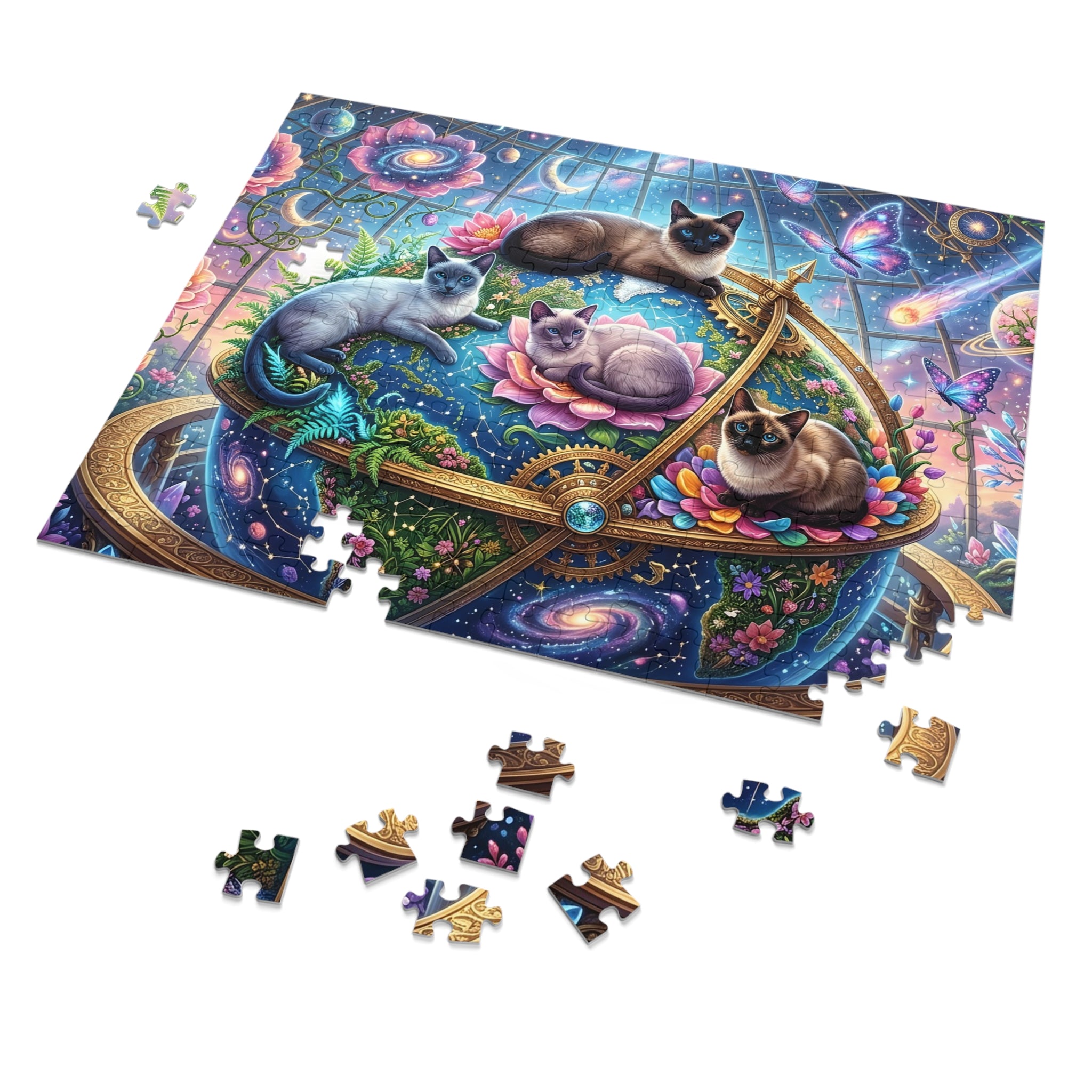 Multicolor Siamese Cosmic Globe Jigsaw Puzzle
