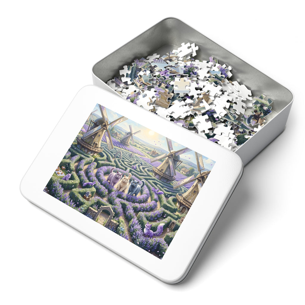 British Shorthair Lavender Maze Windmill Jigsaw Puzzle