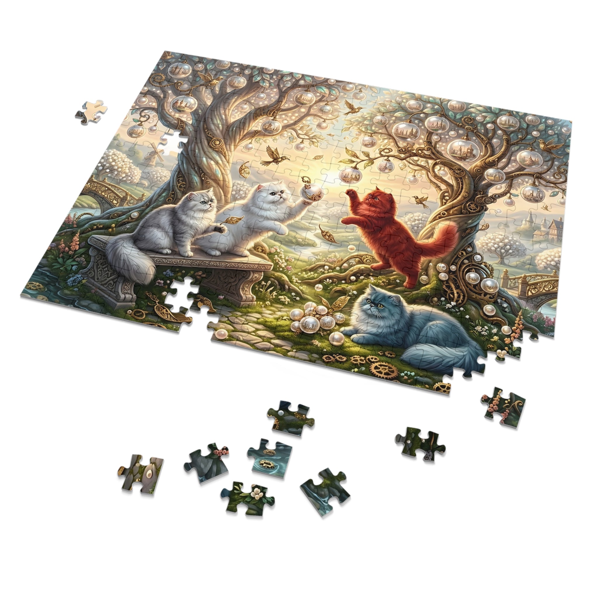 Persian Cat Glass Orb Tree Sanctuary Jigsaw Puzzle