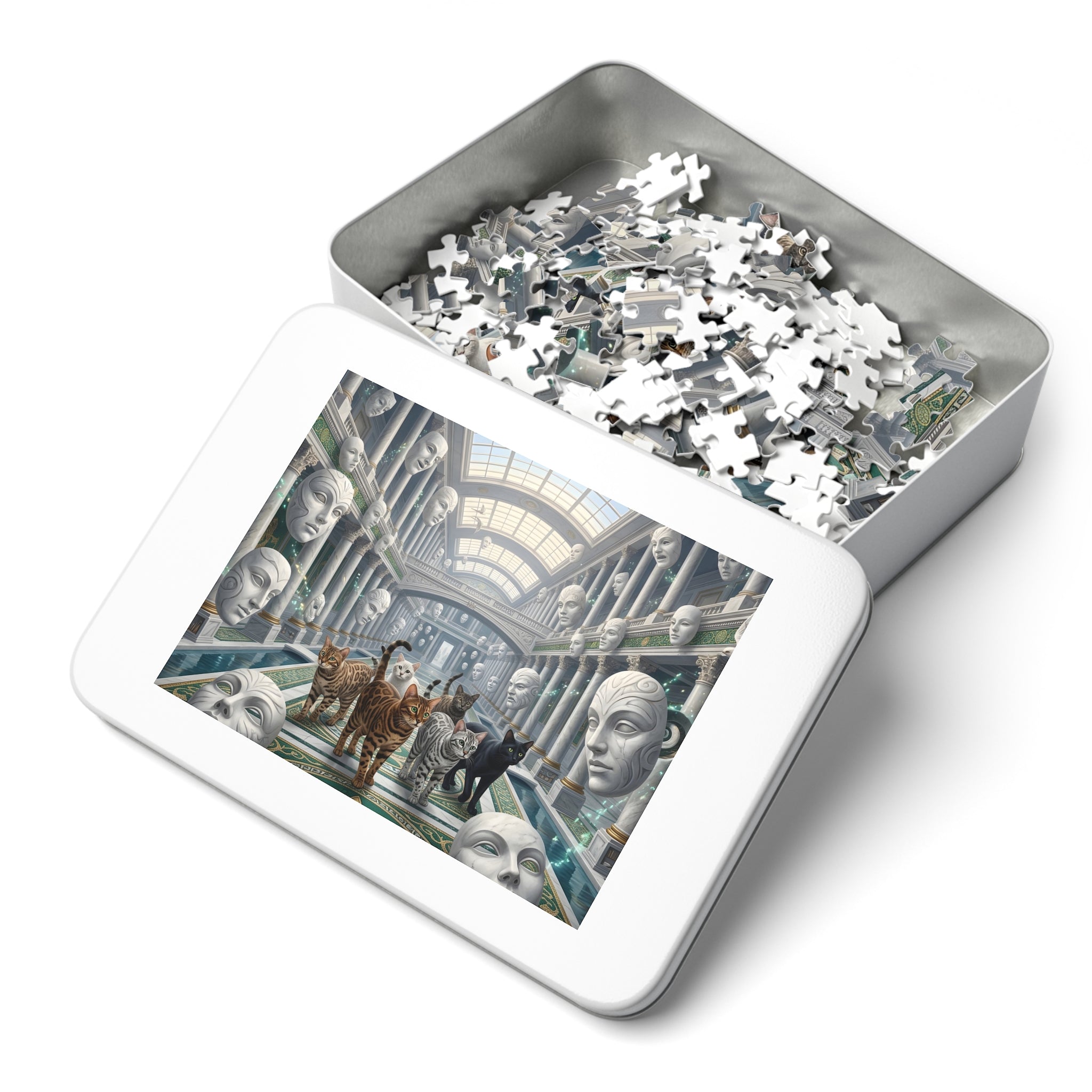 Bengal Cat Floating Mask Gallery Jigsaw Puzzle