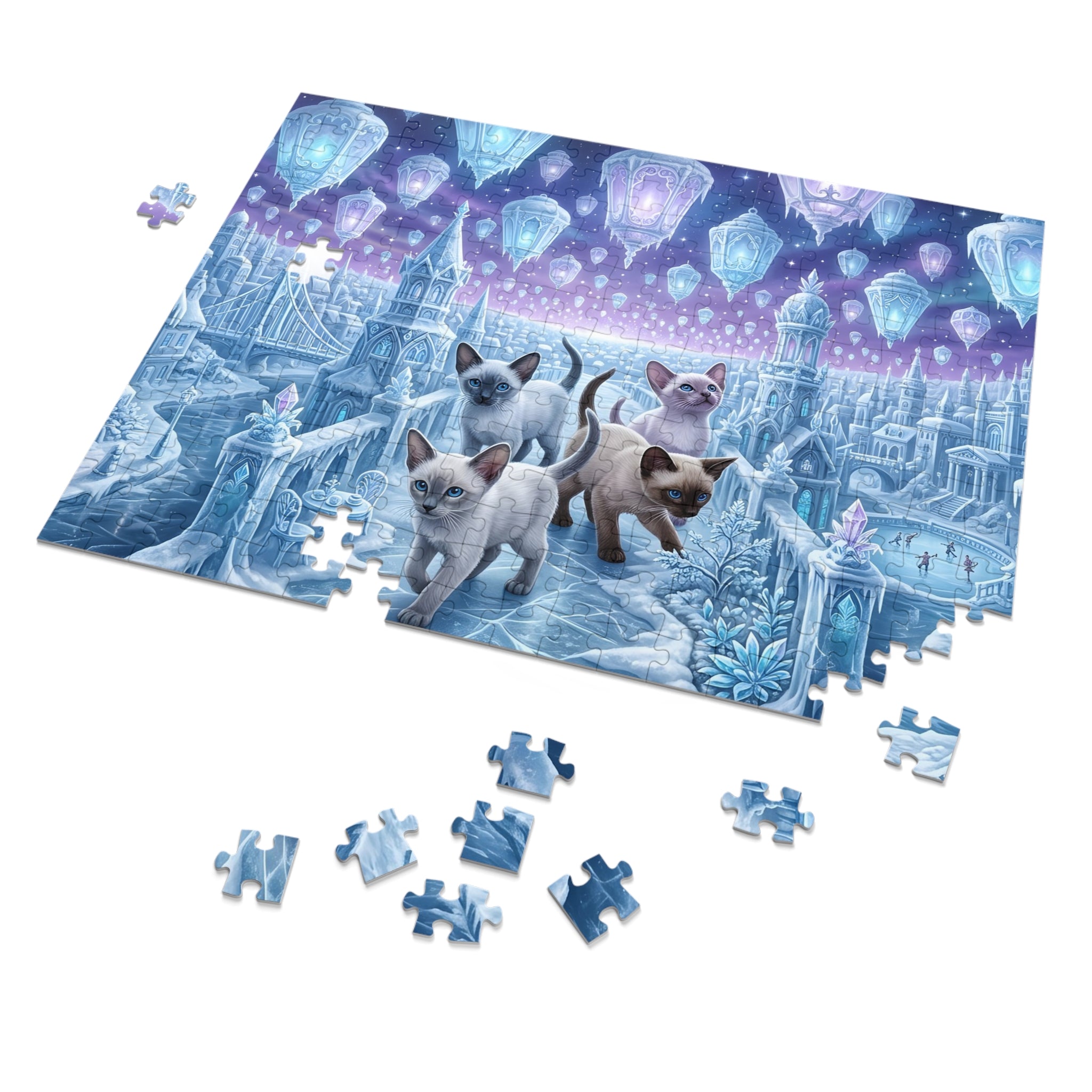 Siamese Kitten Frozen Lantern Kingdom Jigsaw Puzzle