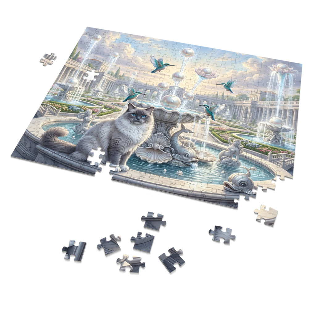 Ragdoll Cat Pearl Fountain Palace Garden Jigsaw Puzzle