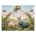 Sphynx Cat Giant Dandelion Fairy Village Jigsaw Puzzle