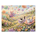Ragdoll Kitten Pastel Floating Flower Meadow Jigsaw Puzzle