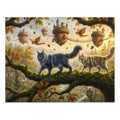 Maine Coon Cat Acorn Castle Floating Village Autumn Oak Tree Jigsaw Puzzle