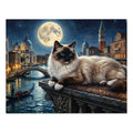 Seal Mitted Ragdoll Venice Canal Full Moon Jigsaw Puzzle