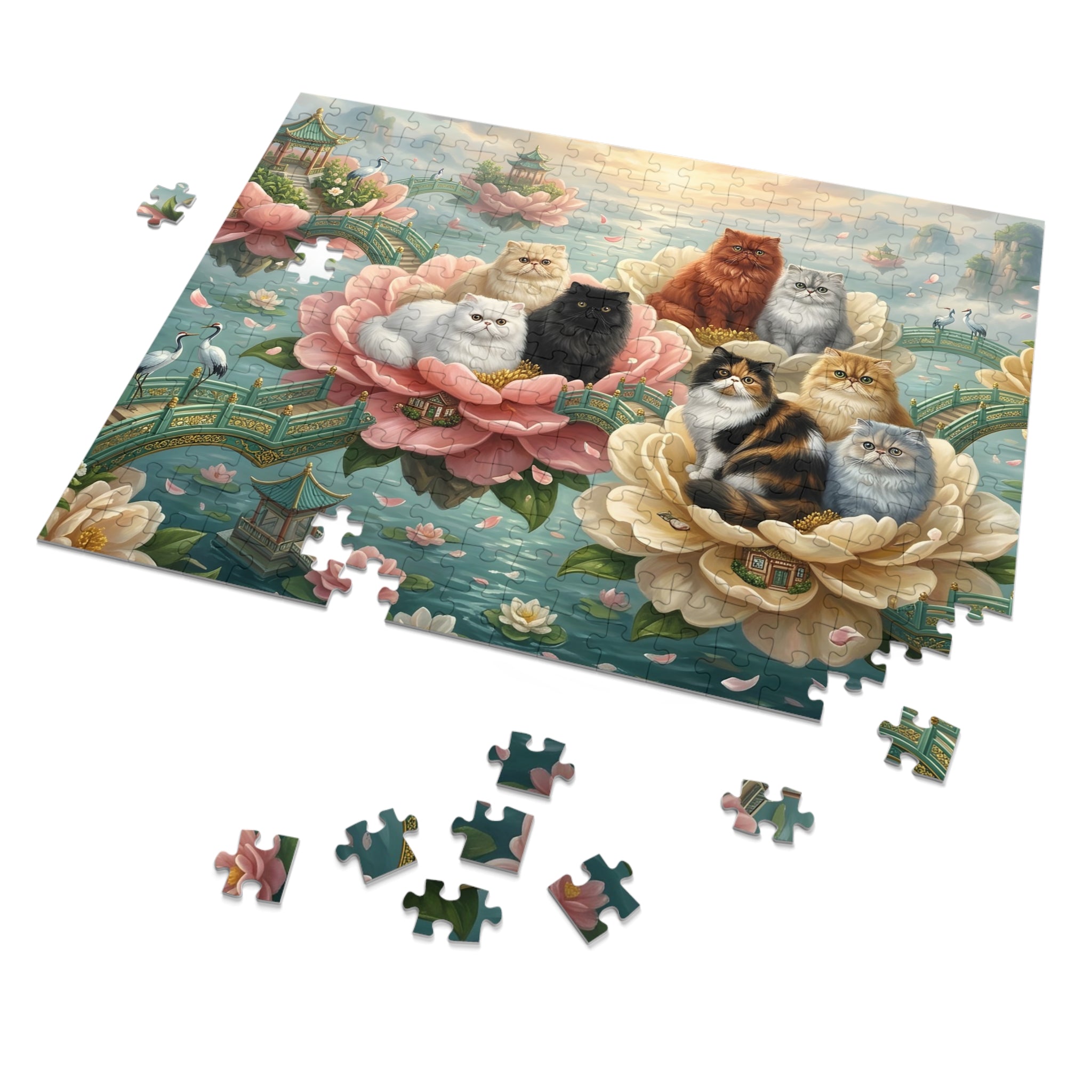 Persian Floating Lotus Garden Jigsaw Puzzle