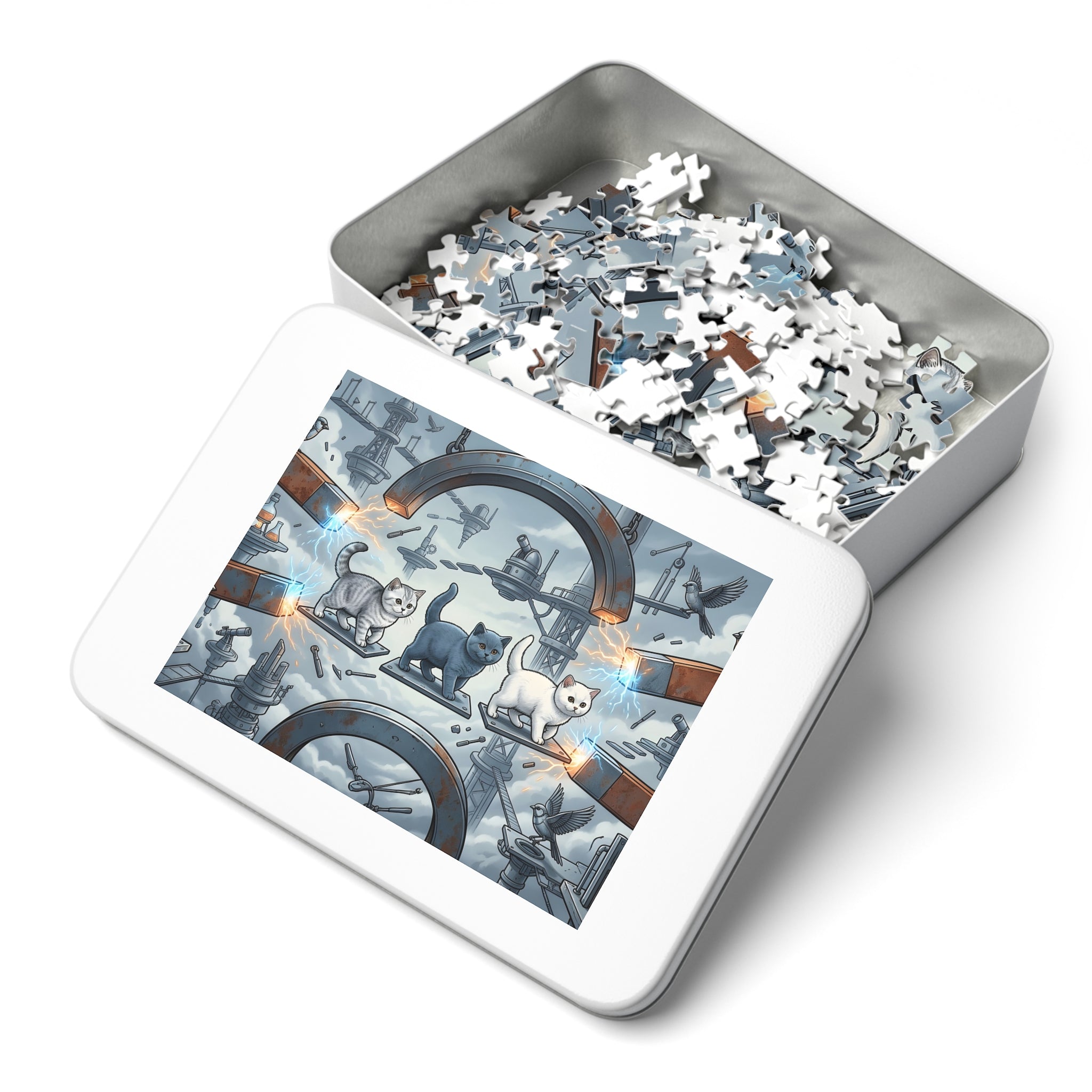 British Shorthair Kitten Levitation Laboratory Jigsaw Puzzle