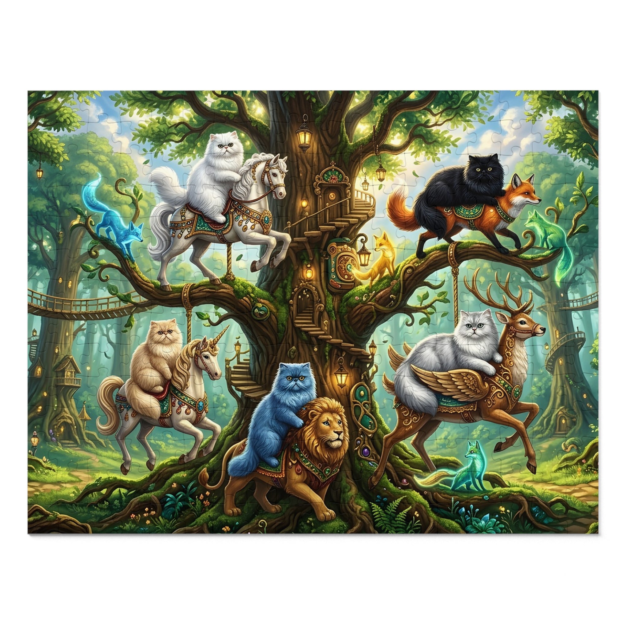 Persian Cat Enchanted Carousel Treehouse Jigsaw Puzzle