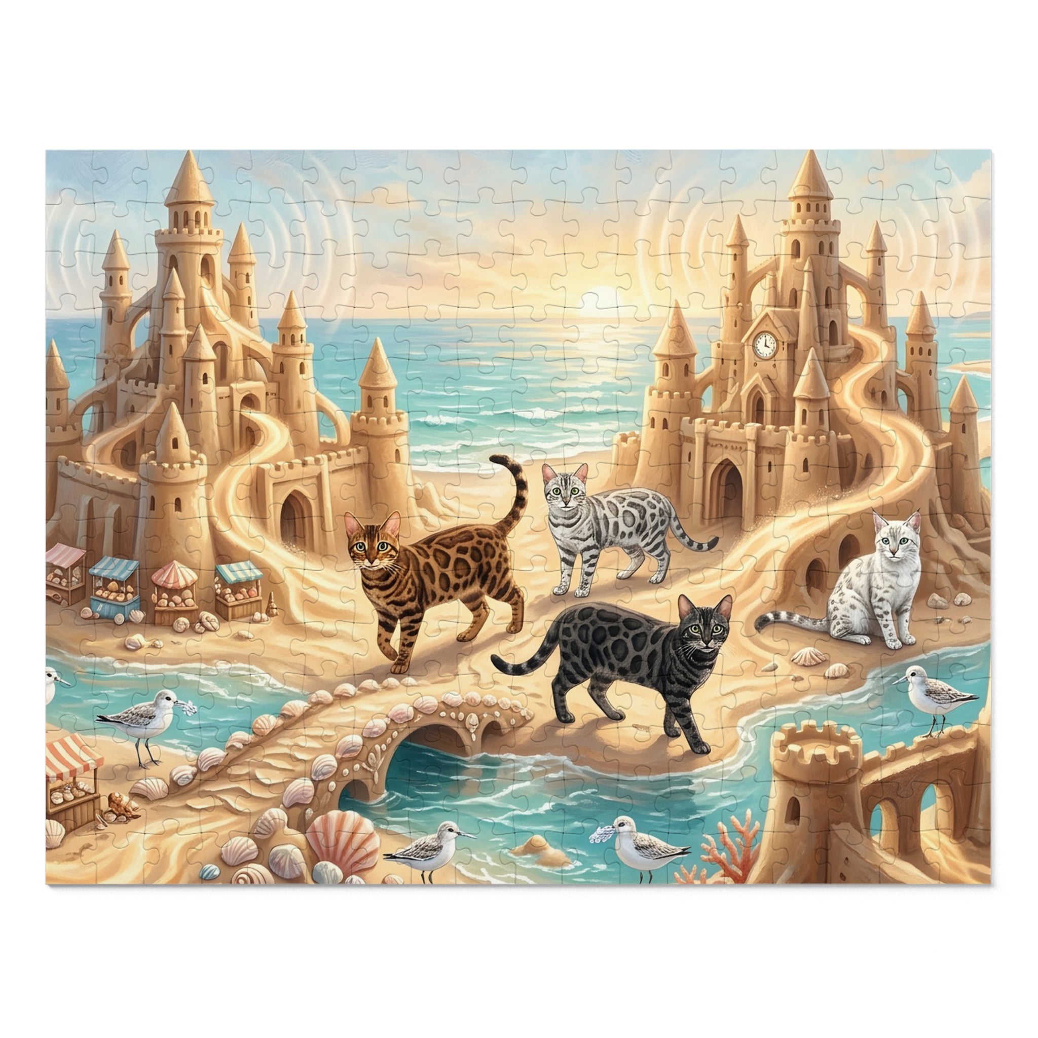 Bengal Cat Sandcastle Kingdom Jigsaw Puzzle
