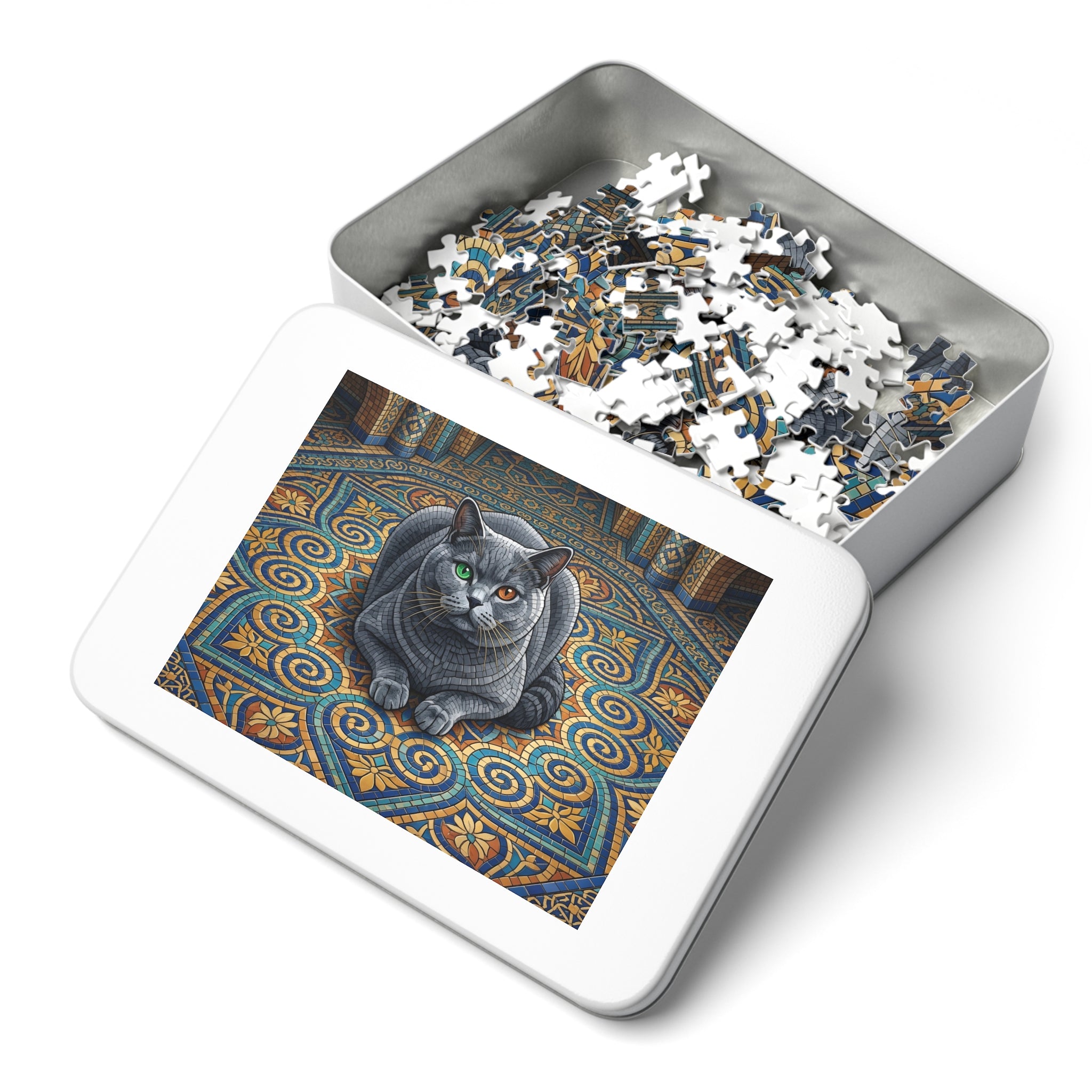Blue British Shorthair Mosaic Tile Jigsaw Puzzle
