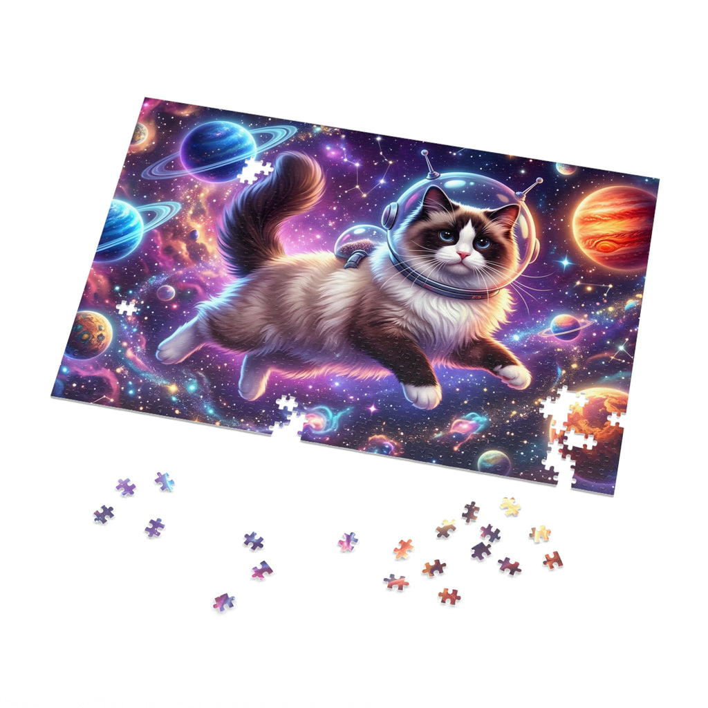 Seal Bicolor Ragdoll Astronaut Outer Space Jigsaw Puzzle