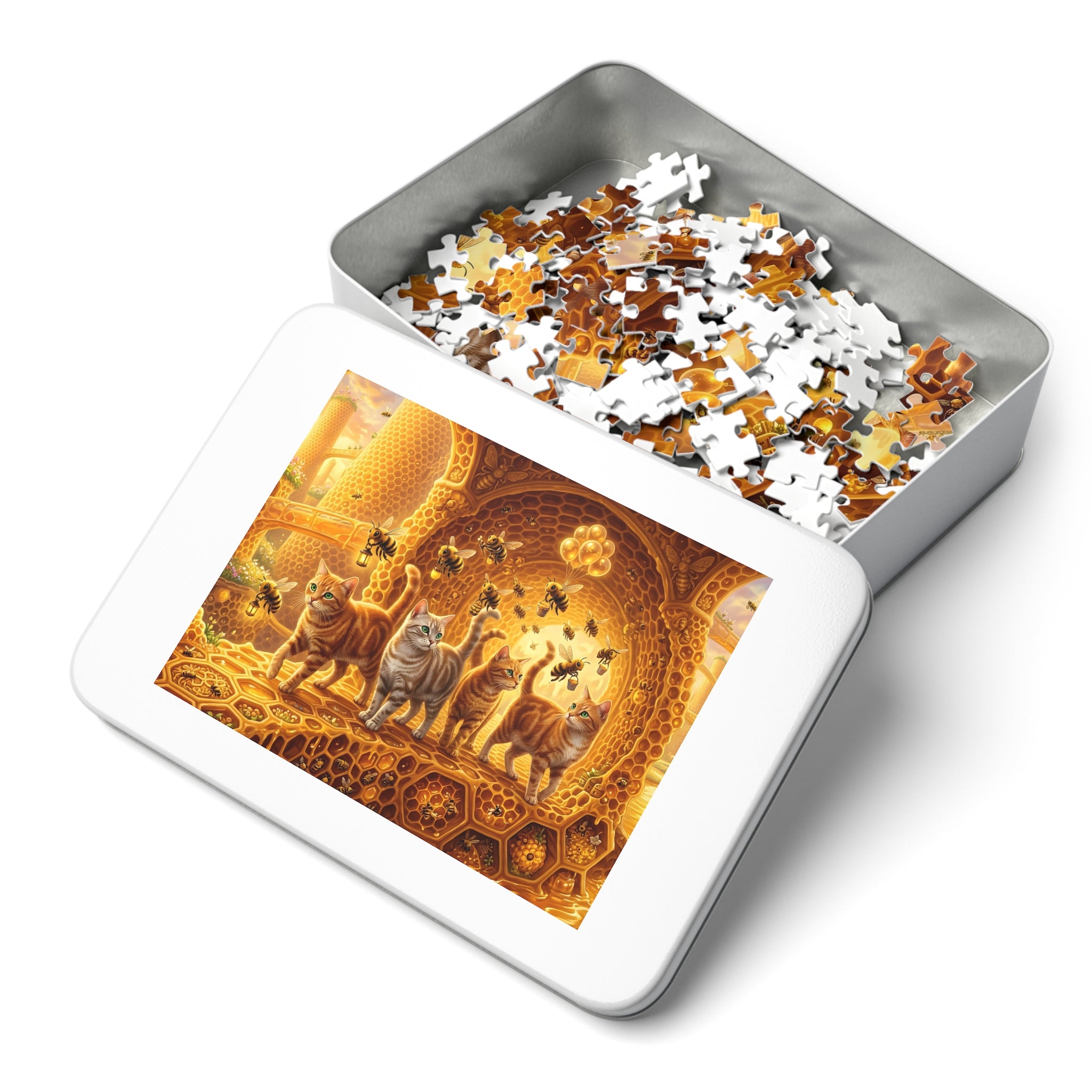 Orange Tabby American Shorthair Honeycomb Honeybee Kingdom Jigsaw Puzzle