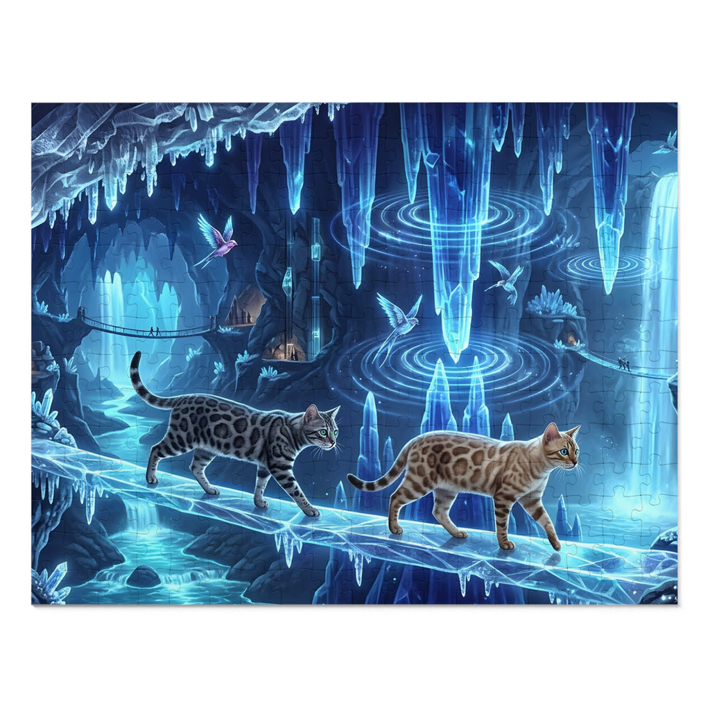 Bengal Cat Ice Cavern Crystal Bridge Jigsaw Puzzle