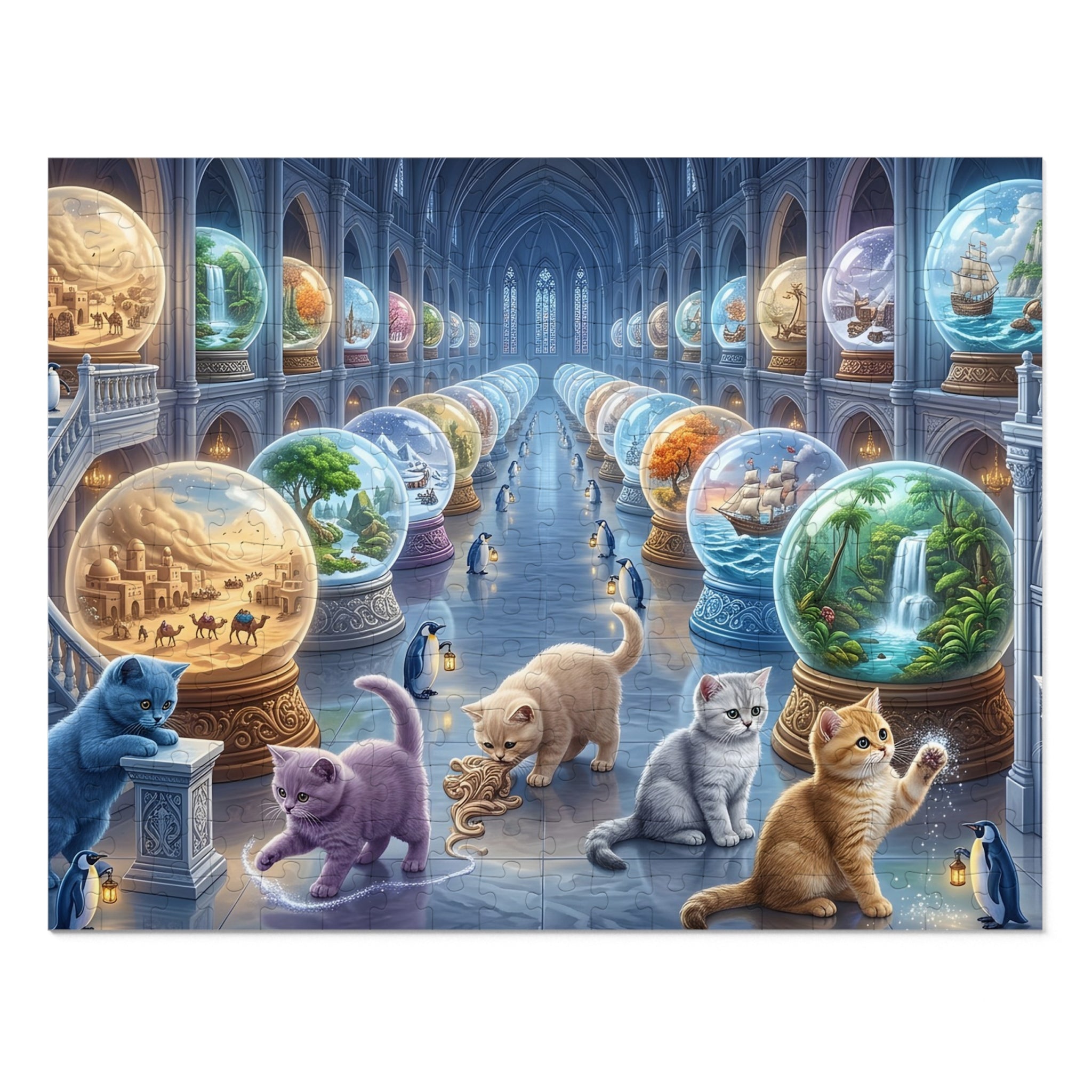 British Shorthair Kitten Snow Globe Gallery Jigsaw Puzzle