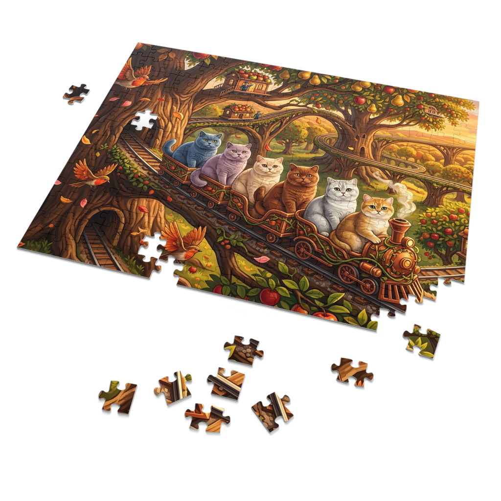 British Shorthair Cat Treetop Orchard Express Jigsaw Puzzle