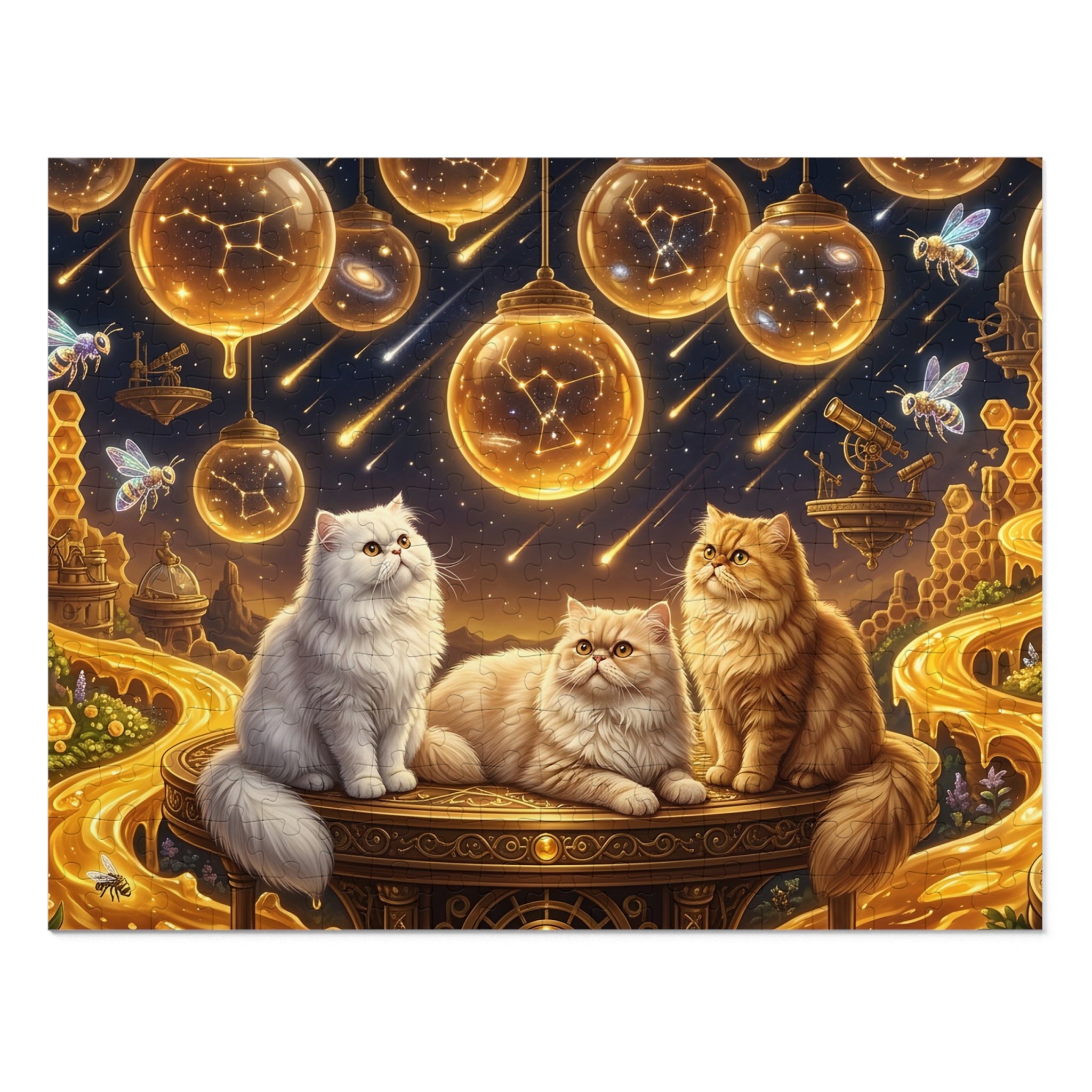 Persian Cat Celestial Honeycomb Observatory Jigsaw Puzzle