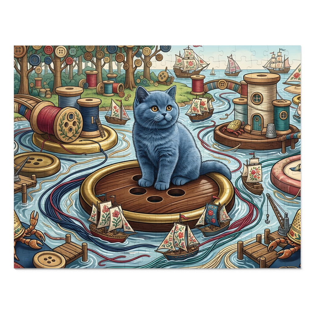 British Shorthair Kitten Haberdashery Harbor Jigsaw Puzzle