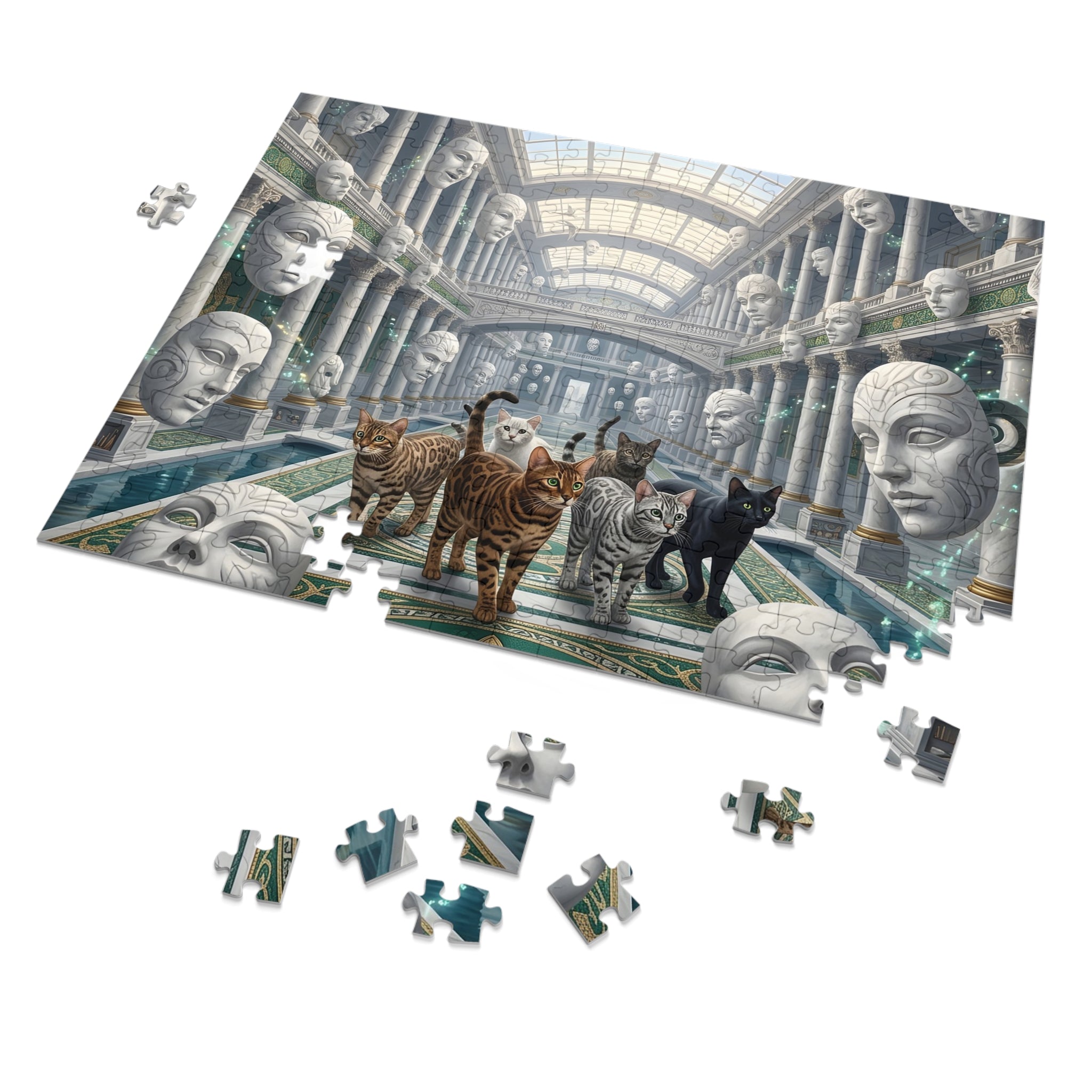Bengal Cat Floating Mask Gallery Jigsaw Puzzle