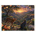 Bengal Cat Twilight Lantern Orchard Jigsaw Puzzle
