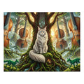Maine Coon Cat Cello Violin Musical Forest Green Fox Jigsaw Puzzle