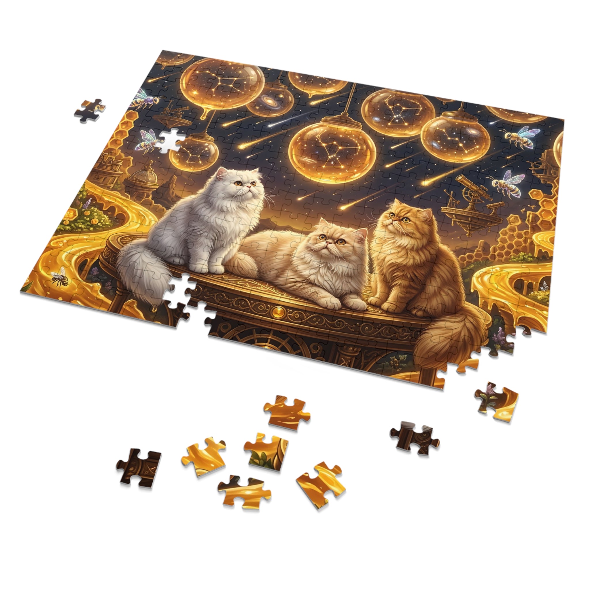 Persian Cat Celestial Honeycomb Observatory Jigsaw Puzzle