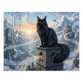 Maine Coon Cat Bell Tower Wind Chime Musical Mountain Jigsaw Puzzle