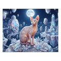 Sphynx Cat Floating Crystal Island Moon Observatory Jigsaw Puzzle