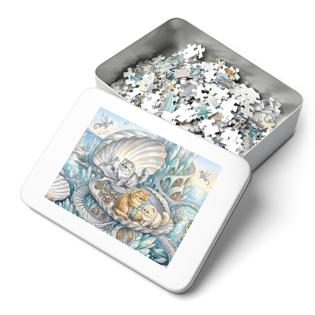 Persian Kitten Crystal Seashell Haven Jigsaw Puzzle