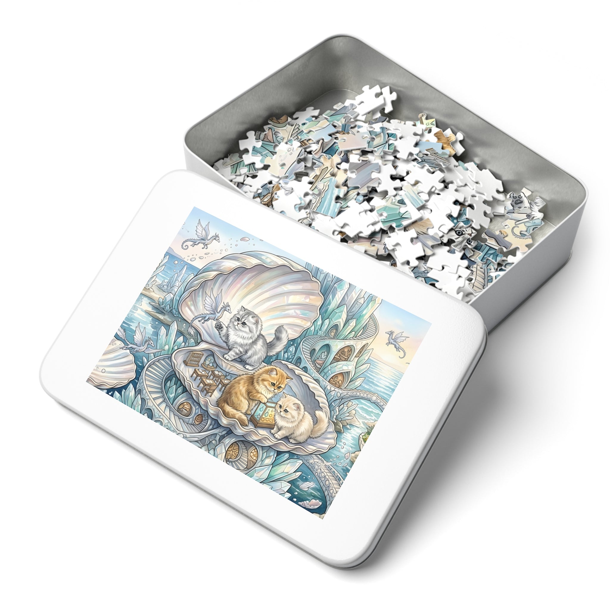 Persian Kitten Crystal Seashell Haven Jigsaw Puzzle
