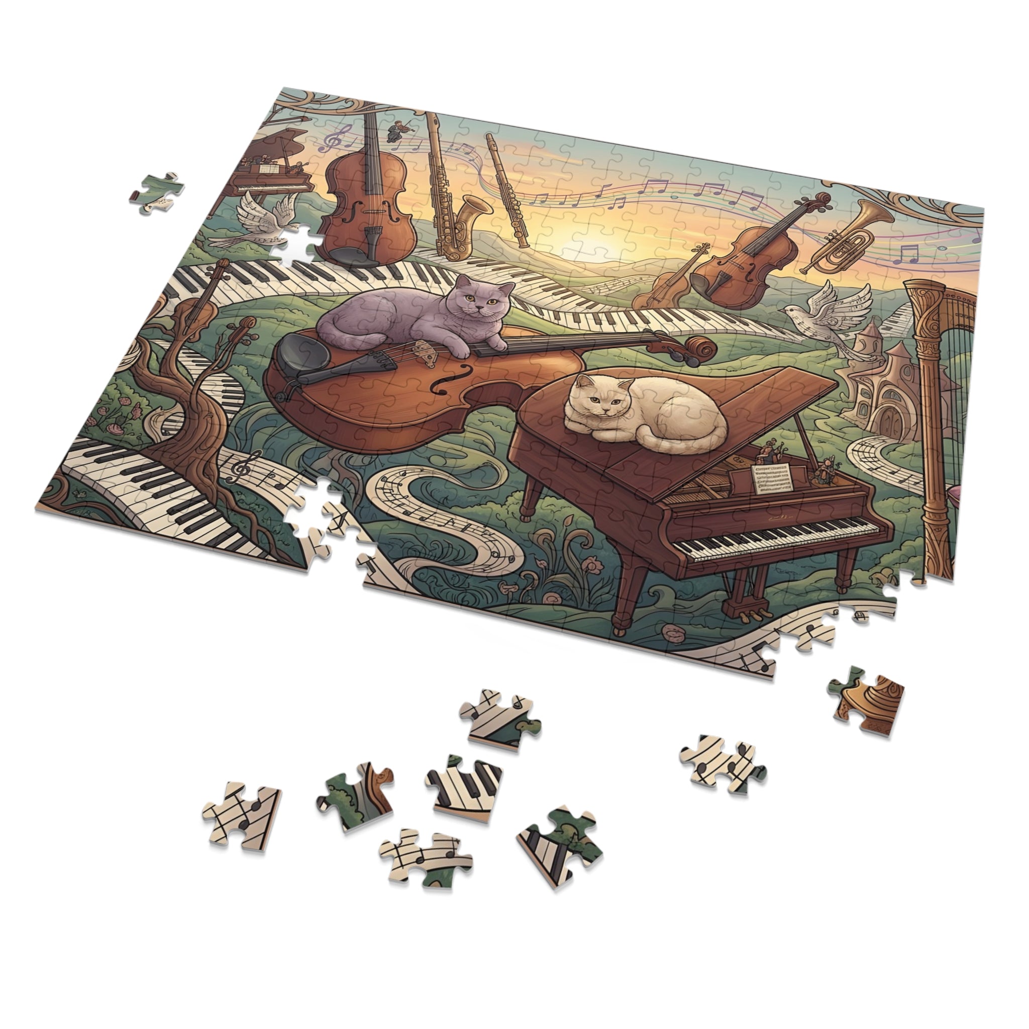 British Shorthair Cat Surreal Musical Symphony Jigsaw Puzzle