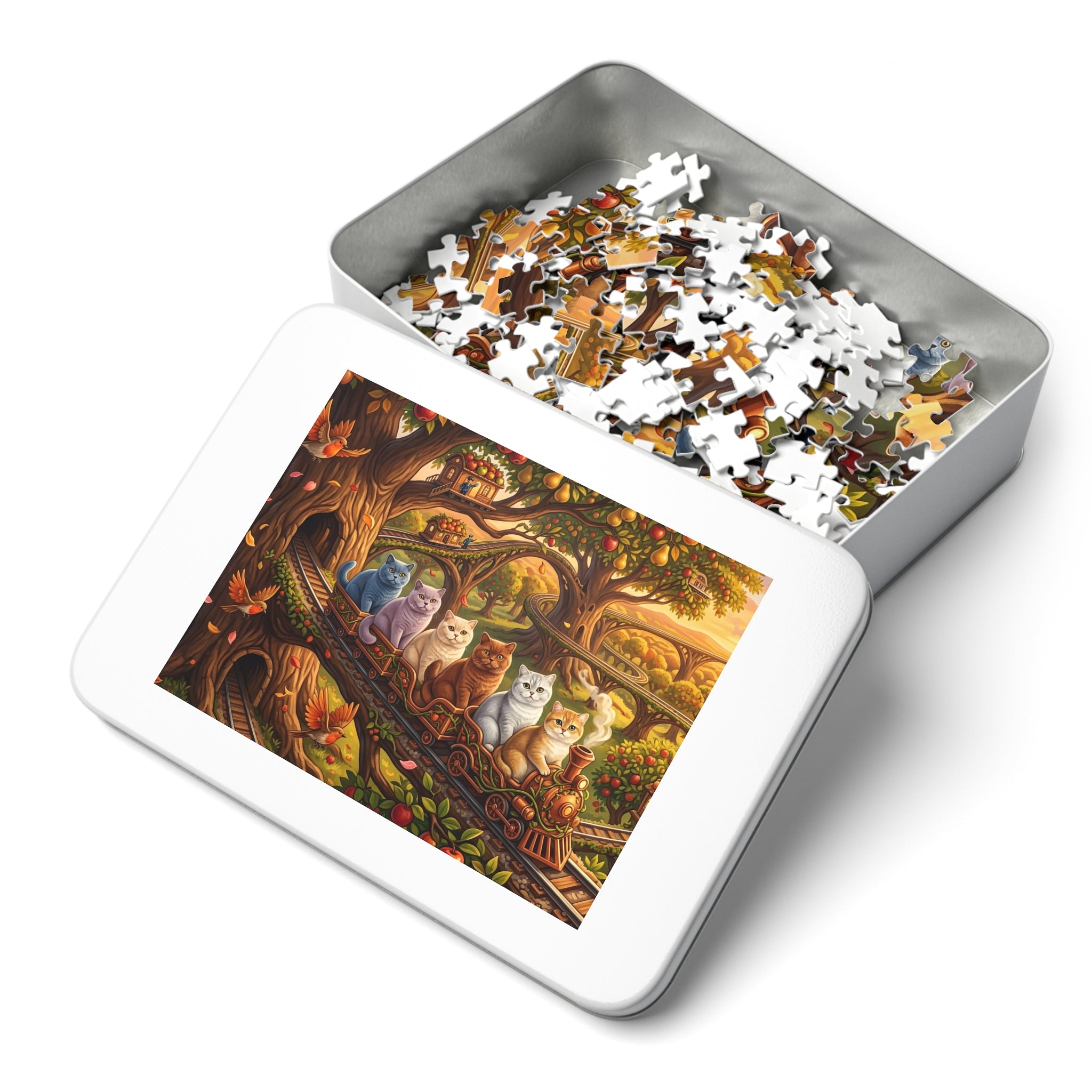 British Shorthair Cat Treetop Orchard Express Jigsaw Puzzle