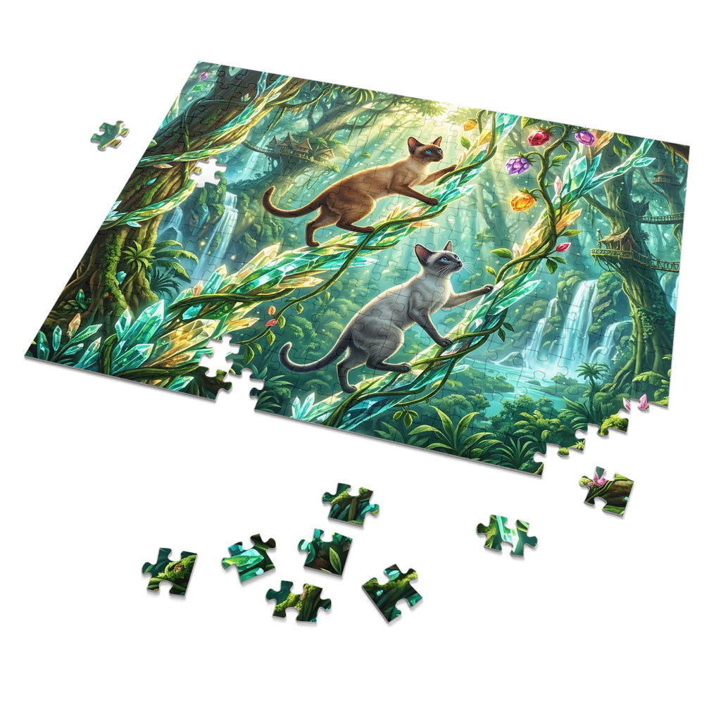 Siamese Cat Crystal Vine Rainforest Jungle Jigsaw Puzzle