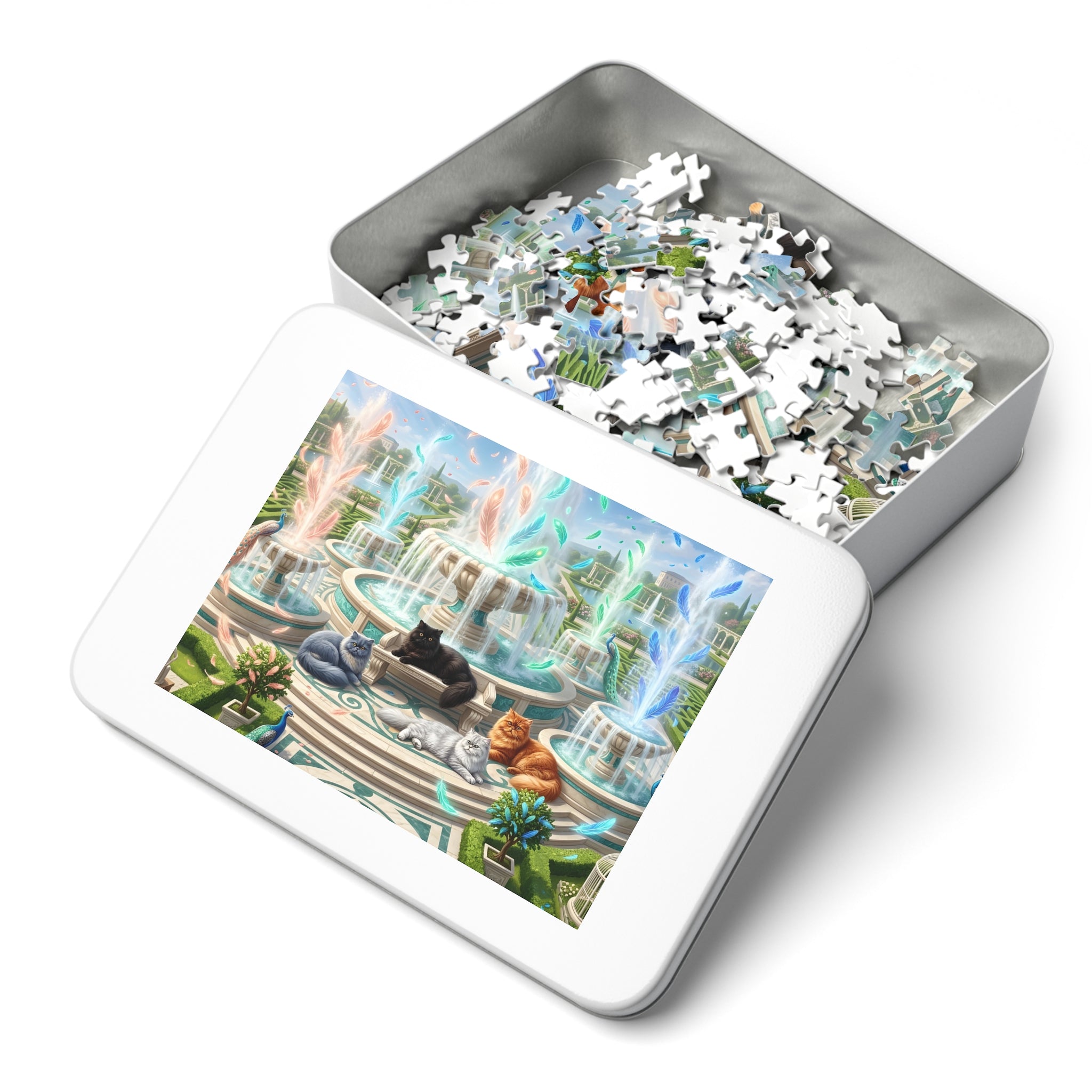 Persian Cat Magical Feather Fountains Palace Garden Jigsaw Puzzle