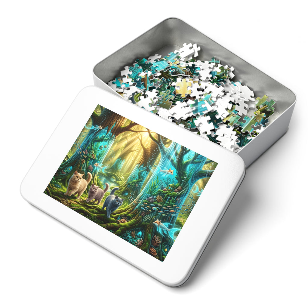 British Shorthair Enchanted Aquarium Tree Forest Jigsaw Puzzle